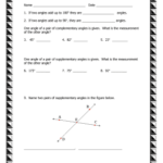 Complementary And Supplementary Angle Worksheet Answer Key Fill