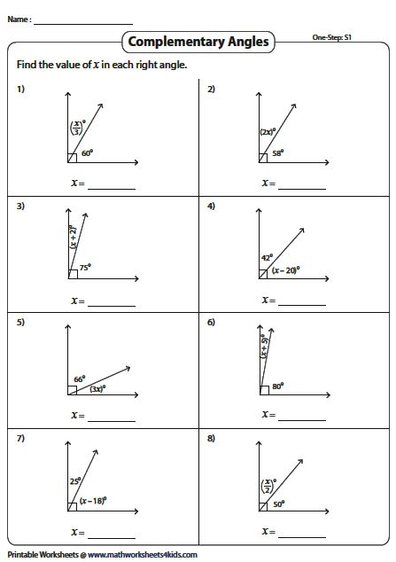 Complementary And Supplementary Angles Worksheet Pdf