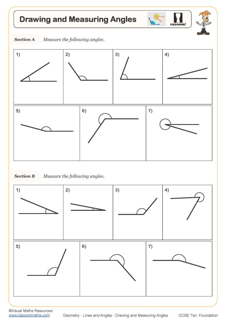 Drawing And Measuring Angles Worksheet Printable Maths Worksheets