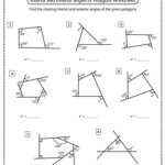 Exterior And Interior Angles Of A Triangle Worksheets Answer