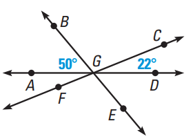 Finding Angle Measures Between Intersecting Lines Worksheet