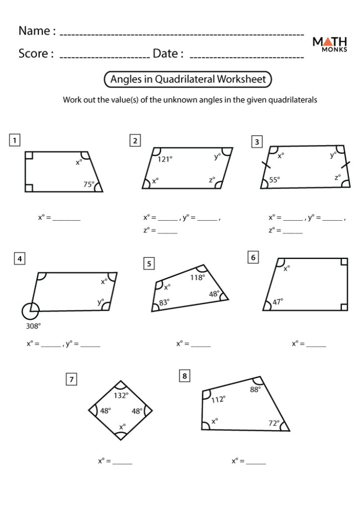 Finding Missing Angles Worksheet