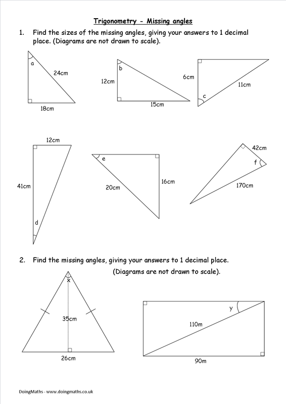Finding Missing Angles Worksheet With Answers