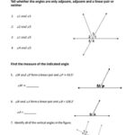 Geometry Worksheet Vertical Adjacent And Linear Pair Angles TPT