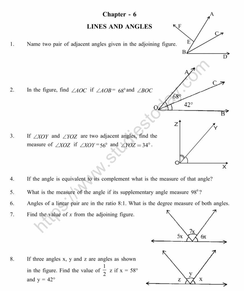 Lines And Angles Worksheet Educational Worksheet