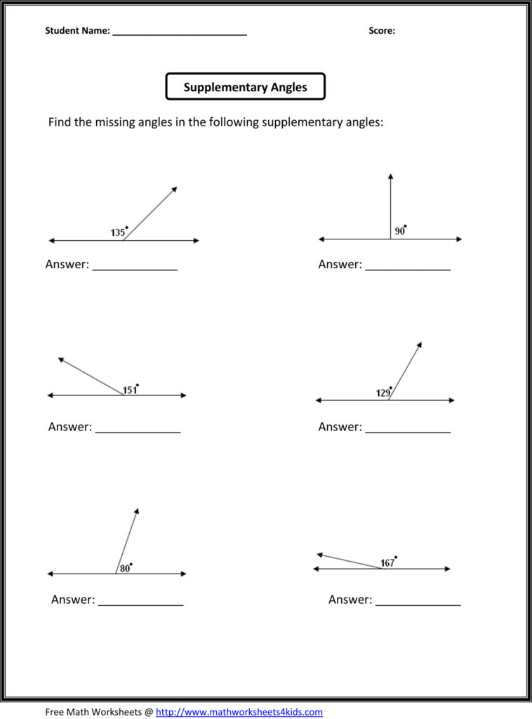 Measuring Angles Grade 6 Worksheet Angleworksheets