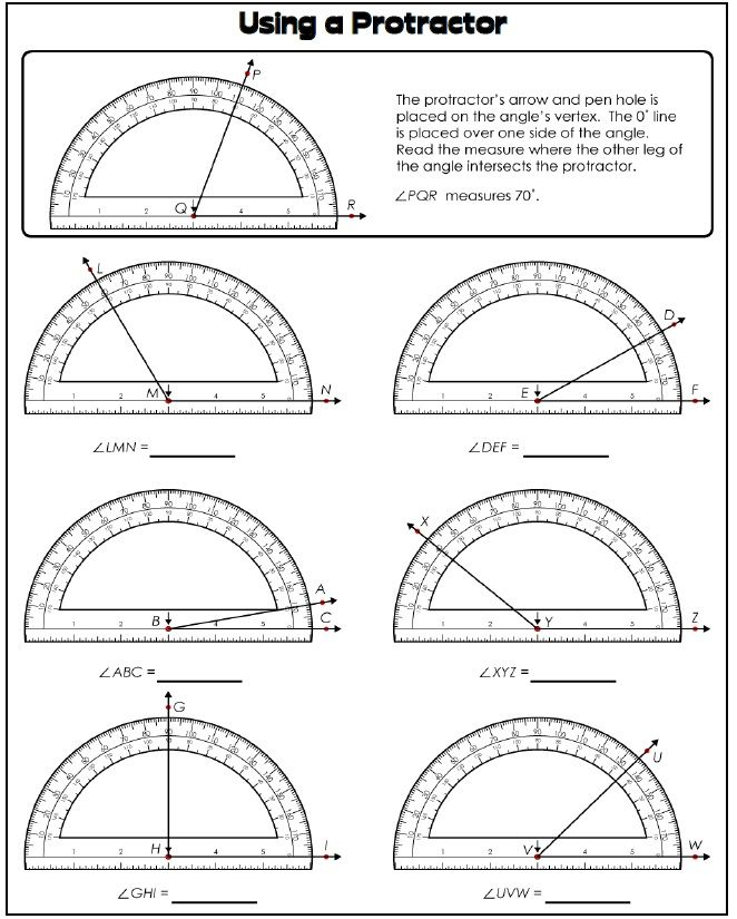 Measuring Angles Worksheet Answer Key