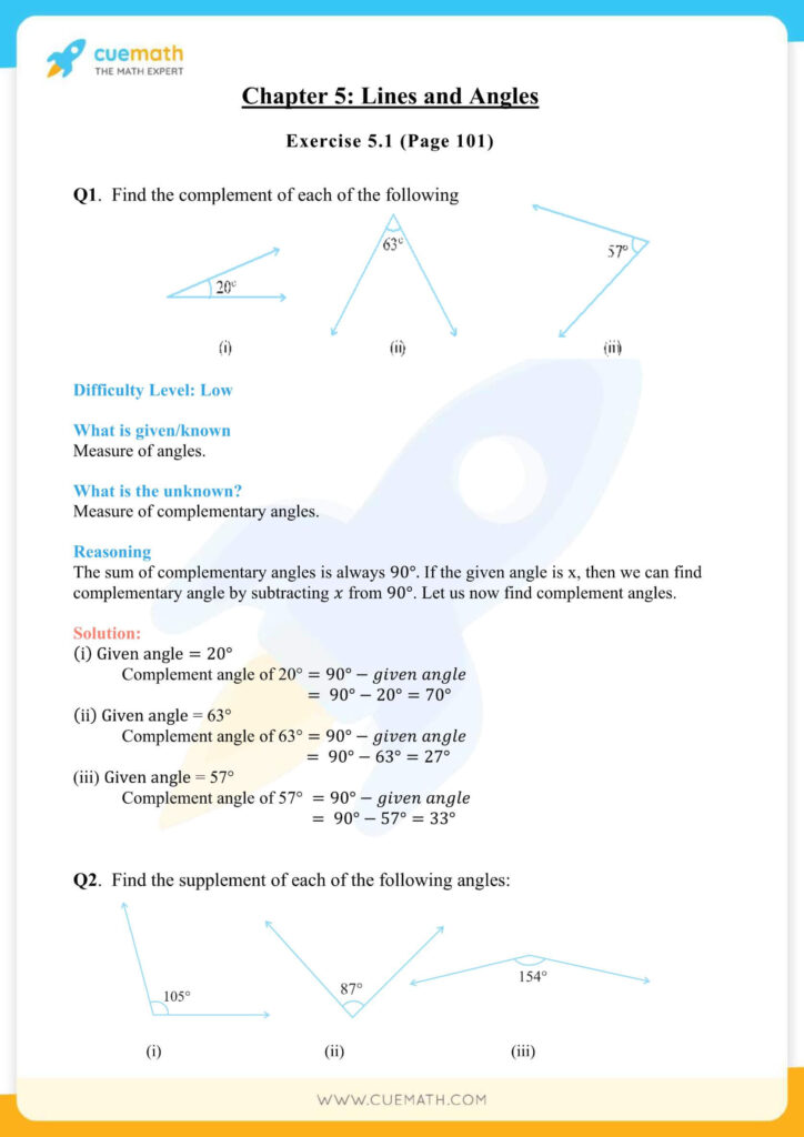 NCERT Solutions Class 7 Maths Chapter 5 Lines And Angles Access PDF