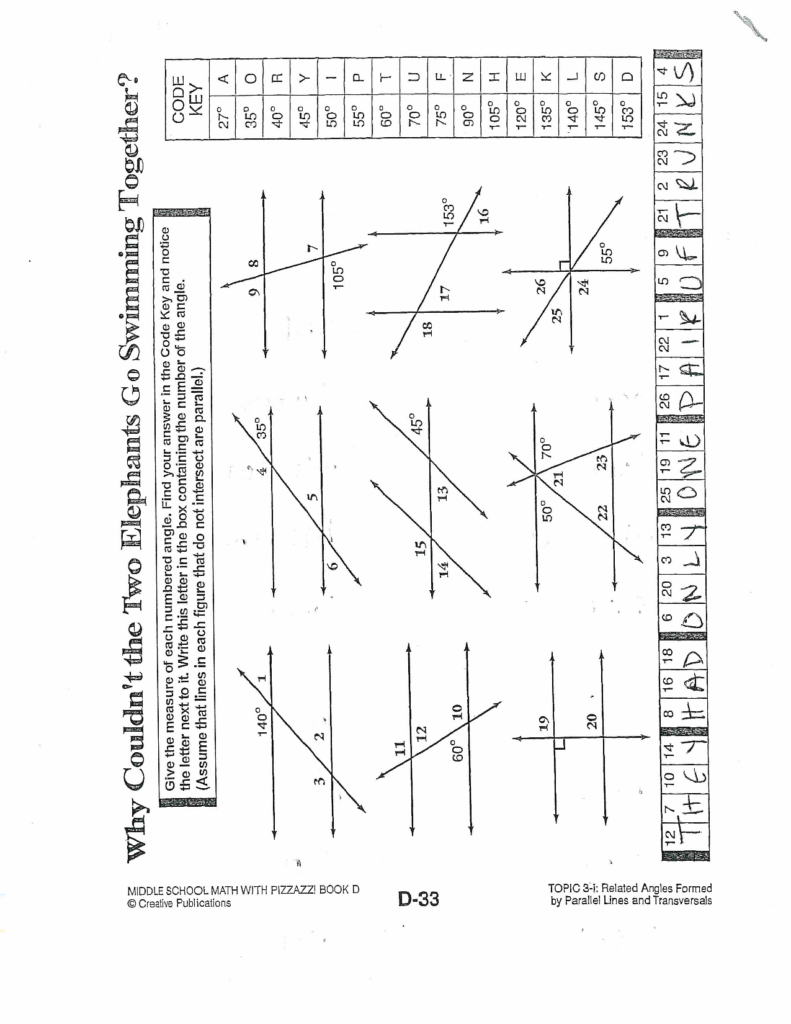 SOLUTION The Angle Relationship Worksheet Studypool
