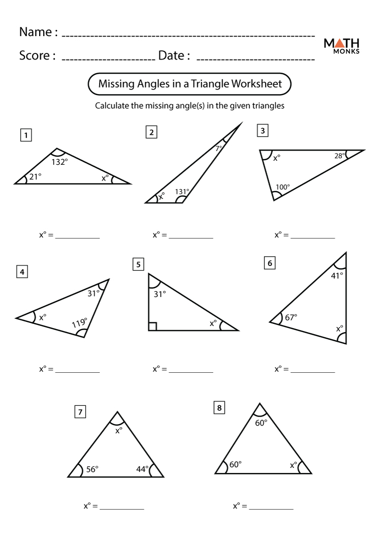 Triangle Angle Sum Worksheet Englishworksheet my id