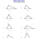 Triangle Exterior Angle Theorem Worksheet