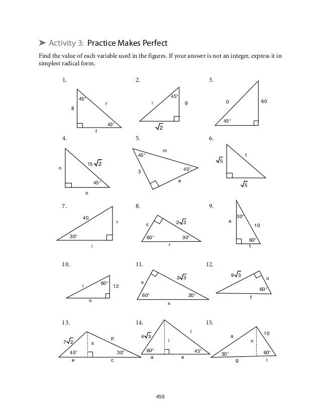 Trig Ratios Of Special Angles Worksheet Answers Angleworksheets