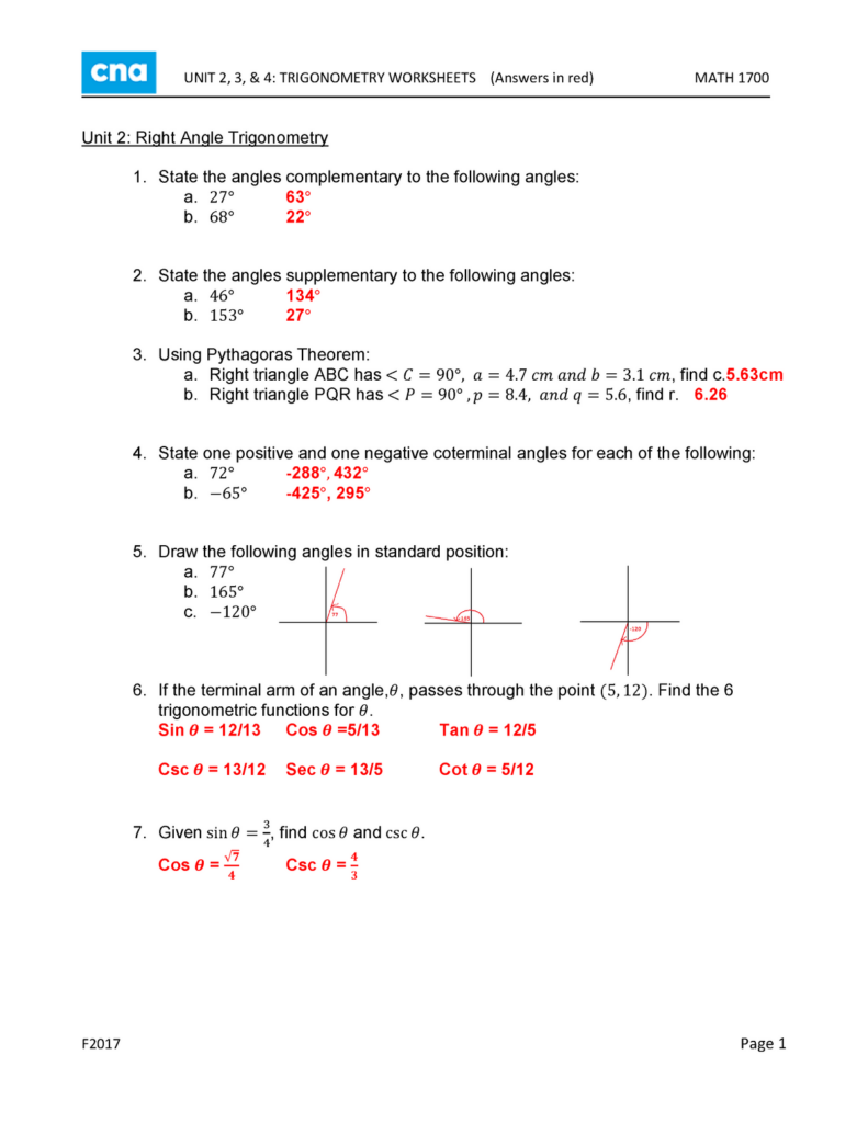 Trig Worksheet day 2 Coterminal Angles And Angle Conversions Answers 