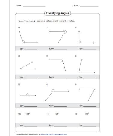 Types Of Angles Worksheet PDF Free Download PRINTABLE 