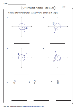 Unit 6 Worksheet 2 Finding Coterminal Angles Prntbl