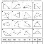 Worksheet Interior Angles Of Triangles Solve And Color Answer Key